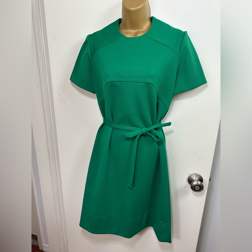 Miss‎ Couture Green Vintage 60’s/70’s Short Sleeve Matching Wait tie Dress M?